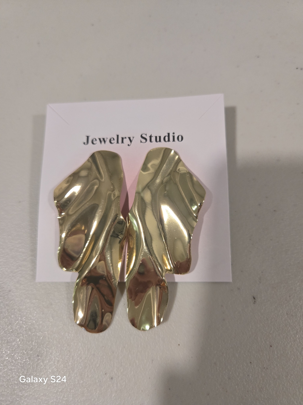 Gold Sculptural Drop Earrings